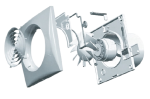 Soler And Palau SILENT-100 CZ Bathroom Fan Construction Diagram Front Grille Motor Silent Block Connection