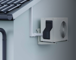 Rodigas MS257 White Wall Bracket With Outdoor Air Conditioner Unit Mounted On Building Facade