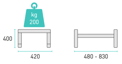 Rodigas SP 740 Floor Support Dimensions Adjustable 480 To 830 mm Steel Base 200 kg Capacity For AC Outdoor Unit