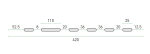 Rodigas MC700 Ceiling Bracket Drilling Diagram For Outdoor AC Unit Mounting With Precise Hole Spacing Layout
