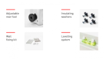 Rodigas MS 230 Sliding Wall Bracket Outdoor Unit Mounting Packaging Set Components