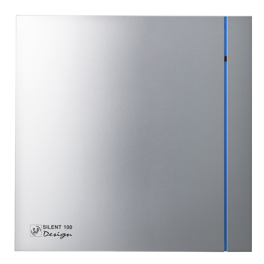 Soler & Palau SILENT-100 CZ Design Silver Ø100 mm Quiet Extract Fan Soler And Palau SILENT-100 CZ Design Silver Ø100 mm Quiet Bathroom Fan With Shutter