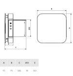 Soler & Palau ECOAIR EVO HT Bad-Abluftventilator, Abmessungen 175 x 175 mm, 100 mm Anschluss, weiß