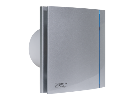 Soler & Palau SILENT-100 CZ Design Silver Ø100 mm Bathroom Fan Side View