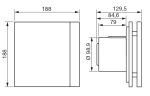 Soler & Palau SILENT-100 CZ Design 100 mm Bathroom Fan Dimensions 188x188 mm