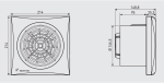 Soler & Palau SILENT-300 CZ Ø150 mm Bathroom Fan Dimensions 214x214 mm