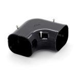 INABA DENKO SK-77-K Black PVC Flat Elbow 90° For SLIMDUCT Duct System For AC And Heat Pump Pipe Routing