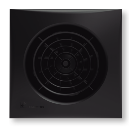 Soler And Palau SILENT-100 CZ Black Badventilator, Frontansicht, mattschwarz, Ø 100 mm