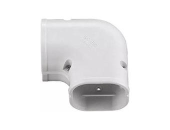 INABA DENKO SK-77-W PVC Flat Elbow 90° For SLIMDUCT White Duct System With Stainless Steel Screws Included