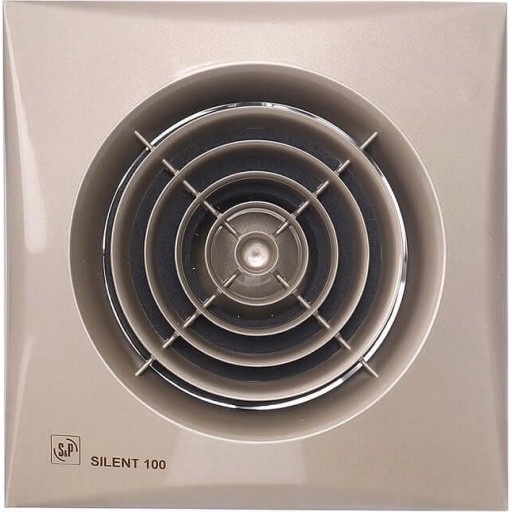Soler & Palau SILENT-100 CRZ Champagne вытяжной вентилятор для ванной комнаты Ø100 мм Soler And Palau SILENT-100 CRZ Champagne Вентилятор Для Ванной Комнаты С Таймером Ø100 mm, Вид Спереди