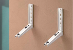 Rodigas MS 120 White Folding Wall Bracket For Air Conditioning Outdoor Units Installed On Brown Facade