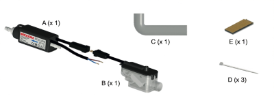SICCOM ECO LINE DE05SCC600 Condensate Pump Package Contents With Reservoir Inlet Tube Adhesive And Clamps
