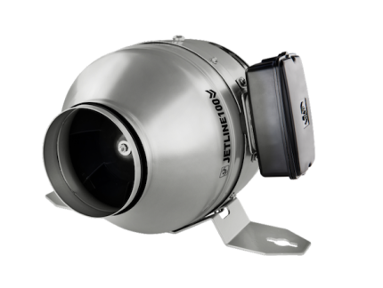 Soler And Palau JETLINE-100 Inline-Ventilator mit Anschlusskasten der Schutzart IP65 und hochbelastbarer Halterung, Ø 100 mm