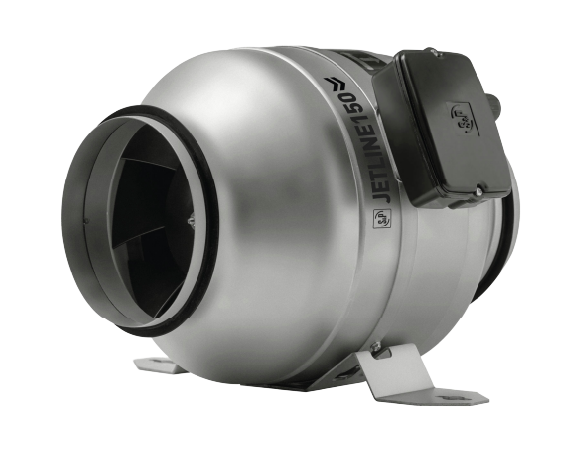 Soler & Palau JETLINE-150 Ø150 mm Quiet Inline Duct Fan Soler And Palau JETLINE-150 Quiet Inline Duct Fan Ø150 mm With Galvanised Steel Casing And 717 m3/h Airflow