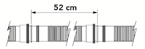 Tecnosystemi SCD300087 Corrugated Condensate Drain Pipe With Cutting Points Every 52 cm For Quick Installation