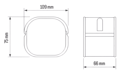 INABA DENKO SJ-100-K Black PVC Coupler – Dimensions: 109 × 75 × 66 mm – For the SLIMDUCT SD-100 Lineset Cover Trunking System