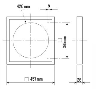 Soler And Palau PER-400 W External Ventilation Grille Dimensions 457 × 457 mm For Ø400 mm Ventilation Systems