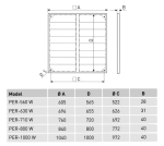 Soler And Palau PER-W Large Diameter Louvre Backdraft Shutter Dimensions Data Sheet Ø560 mm To Ø1000 mm