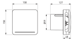 Soler And Palau ECOAIR DESIGN Bathroom Extractor Fan Dimensions For Ø100 mm Air Duct With 158 × 158 mm Housing