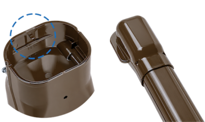 INABA DENKO Brown SLIMDUCT SD Trunking System Fittings With Anti-Slip Pins For Secure Lineset Cover Installation