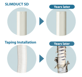 INABA DENKO SLIMDUCT SD Vs Taping After Years Comparing Long-Term Refrigerant Pipe Protection And Appearance